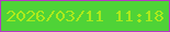 文字の大きさ：5、枠の色：b639c2、背景の色：4fd337、文字の色：acea1c 無料ブログパーツのブログ時計