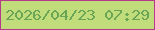 文字の大きさ：5、枠の色：b63a8c、背景の色：c1dd7b、文字の色：6aa556 無料ブログパーツのブログ時計
