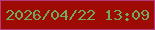 文字の大きさ：1、枠の色：b63b7c、背景の色：9e0b05、文字の色：71a960 無料ブログパーツのブログ時計