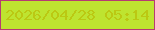 文字の大きさ：5、枠の色：b63c72、背景の色：bee430、文字の色：bbc813 無料ブログパーツのブログ時計