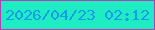 文字の大きさ：4、枠の色：b63eb2、背景の色：1eecc3、文字の色：1b99ed 無料ブログパーツのブログ時計