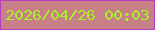 文字の大きさ：2、枠の色：b63ec5、背景の色：c88086、文字の色：a8f12b 無料ブログパーツのブログ時計