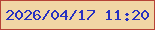 文字の大きさ：2、枠の色：b64336、背景の色：f1d6a5、文字の色：2630c1 無料ブログパーツのブログ時計