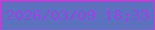 文字の大きさ：3、枠の色：b644d4、背景の色：5c72bf、文字の色：9645e7 無料ブログパーツのブログ時計