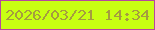 文字の大きさ：3、枠の色：b6479f、背景の色：c8ff12、文字の色：a59c3f 無料ブログパーツのブログ時計