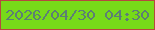 文字の大きさ：3、枠の色：b6483e、背景の色：77da19、文字の色：5c7f74 無料ブログパーツのブログ時計