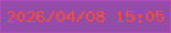 文字の大きさ：1、枠の色：b648bd、背景の色：944ca9、文字の色：f24c3d 無料ブログパーツのブログ時計