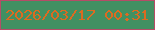 文字の大きさ：2、枠の色：b64c67、背景の色：429062、文字の色：dd6a20 無料ブログパーツのブログ時計