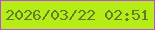 文字の大きさ：4、枠の色：b64ddc、背景の色：b7ed16、文字の色：637d2c 無料ブログパーツのブログ時計