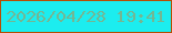 文字の大きさ：5、枠の色：b64e04、背景の色：1cedef、文字の色：73b793 無料ブログパーツのブログ時計