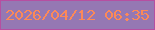文字の大きさ：3、枠の色：b64fa1、背景の色：9578b3、文字の色：fc8958 無料ブログパーツのブログ時計