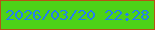 文字の大きさ：3、枠の色：b65315、背景の色：4dd218、文字の色：237ef0 無料ブログパーツのブログ時計
