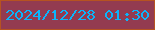 文字の大きさ：4、枠の色：b65320、背景の色：933b50、文字の色：0ab5fc 無料ブログパーツのブログ時計