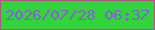 文字の大きさ：2、枠の色：b65386、背景の色：31d53b、文字の色：8e5cdb 無料ブログパーツのブログ時計