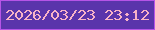 文字の大きさ：4、枠の色：b654e7、背景の色：5a34ab、文字の色：f8b3c7 無料ブログパーツのブログ時計