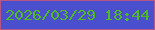 文字の大きさ：2、枠の色：b65687、背景の色：4a4fcd、文字の色：50ba24 無料ブログパーツのブログ時計