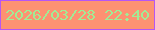 文字の大きさ：1、枠の色：b656f4、背景の色：fd9272、文字の色：a1ec95 無料ブログパーツのブログ時計