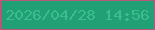文字の大きさ：1、枠の色：b6587b、背景の色：21a075、文字の色：3bbe8d 無料ブログパーツのブログ時計