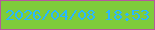 文字の大きさ：1、枠の色：b6589d、背景の色：7ecc3b、文字の色：29b7fe 無料ブログパーツのブログ時計