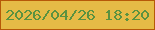 文字の大きさ：1、枠の色：b65908、背景の色：e5bb46、文字の色：5a9240 無料ブログパーツのブログ時計
