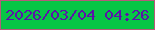 文字の大きさ：5、枠の色：b65a7a、背景の色：07c645、文字の色：5c13a9 無料ブログパーツのブログ時計