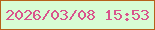 文字の大きさ：5、枠の色：b6611a、背景の色：d7fcd4、文字の色：d9548d 無料ブログパーツのブログ時計