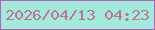 文字の大きさ：1、枠の色：b661b3、背景の色：a2eadc、文字の色：c27293 無料ブログパーツのブログ時計