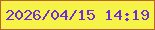 文字の大きさ：3、枠の色：b66431、背景の色：f5f348、文字の色：702cd5 無料ブログパーツのブログ時計
