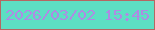 文字の大きさ：5、枠の色：b66762、背景の色：5ddfc3、文字の色：af8ae4 無料ブログパーツのブログ時計