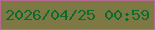 文字の大きさ：5、枠の色：b66b90、背景の色：7e7944、文字の色：0e6b2d 無料ブログパーツのブログ時計