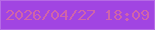文字の大きさ：4、枠の色：b66be5、背景の色：a145e2、文字の色：cf64aa 無料ブログパーツのブログ時計