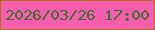 文字の大きさ：1、枠の色：b66d12、背景の色：f45eac、文字の色：426c34 無料ブログパーツのブログ時計