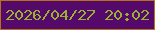 文字の大きさ：5、枠の色：b67214、背景の色：54096b、文字の色：99b132 無料ブログパーツのブログ時計