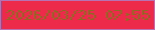 文字の大きさ：1、枠の色：b672b2、背景の色：ee2a4b、文字の色：916824 無料ブログパーツのブログ時計