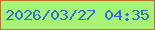 文字の大きさ：1、枠の色：b67329、背景の色：a6f375、文字の色：2f6edb 無料ブログパーツのブログ時計