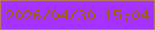 文字の大きさ：2、枠の色：b67560、背景の色：a433ff、文字の色：99620a 無料ブログパーツのブログ時計