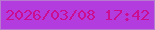 文字の大きさ：3、枠の色：b67ace、背景の色：b33cdf、文字の色：cb0e91 無料ブログパーツのブログ時計