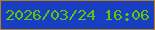 文字の大きさ：2、枠の色：b67d23、背景の色：183ec2、文字の色：61c506 無料ブログパーツのブログ時計
