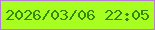 文字の大きさ：1、枠の色：b67dd6、背景の色：a9fe21、文字の色：348a06 無料ブログパーツのブログ時計