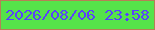 文字の大きさ：4、枠の色：b67f56、背景の色：55e34a、文字の色：5941fc 無料ブログパーツのブログ時計