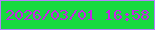 文字の大きさ：1、枠の色：b680fe、背景の色：18da3f、文字の色：c724e6 無料ブログパーツのブログ時計
