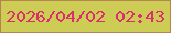 文字の大きさ：2、枠の色：b68350、背景の色：cdcc55、文字の色：db2e6c 無料ブログパーツのブログ時計