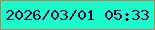 文字の大きさ：3、枠の色：b68355、背景の色：1afacb、文字の色：090c3c 無料ブログパーツのブログ時計