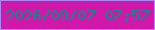 文字の大きさ：4、枠の色：b683f6、背景の色：d019ab、文字の色：058c88 無料ブログパーツのブログ時計