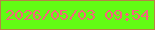 文字の大きさ：1、枠の色：b68444、背景の色：62fc14、文字の色：f5647e 無料ブログパーツのブログ時計