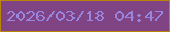 文字の大きさ：5、枠の色：b68604、背景の色：804485、文字の色：9886e0 無料ブログパーツのブログ時計