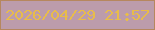 文字の大きさ：1、枠の色：b6875e、背景の色：bc9cab、文字の色：e8bc4a 無料ブログパーツのブログ時計