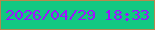 文字の大きさ：5、枠の色：b6884c、背景の色：12c882、文字の色：9d12ff 無料ブログパーツのブログ時計
