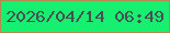 文字の大きさ：3、枠の色：b6884c、背景の色：16ef70、文字の色：4a4d51 無料ブログパーツのブログ時計