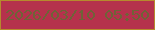 文字の大きさ：4、枠の色：b68a2d、背景の色：b5324c、文字の色：6f6337 無料ブログパーツのブログ時計
